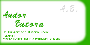 andor butora business card